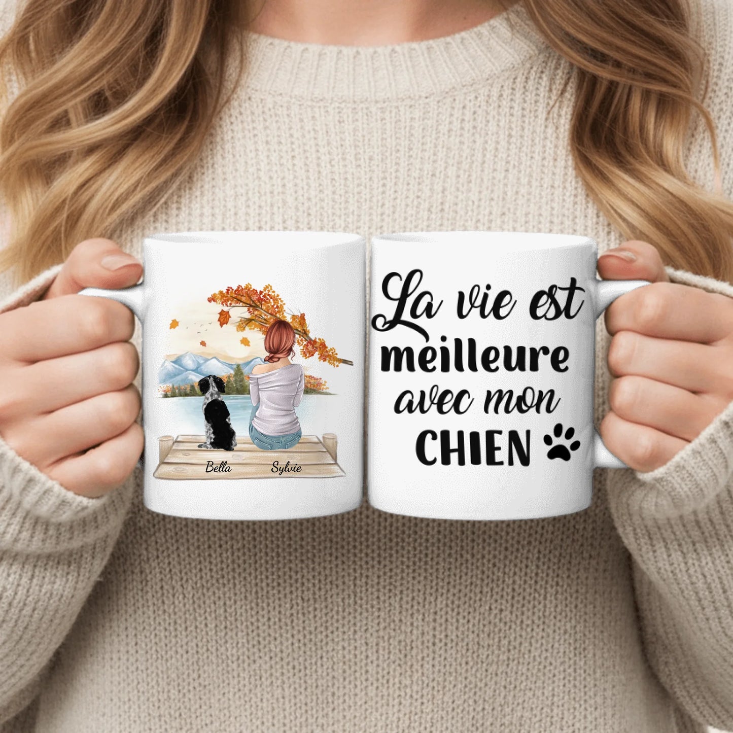 Femme avec animal - Mug personnalisé