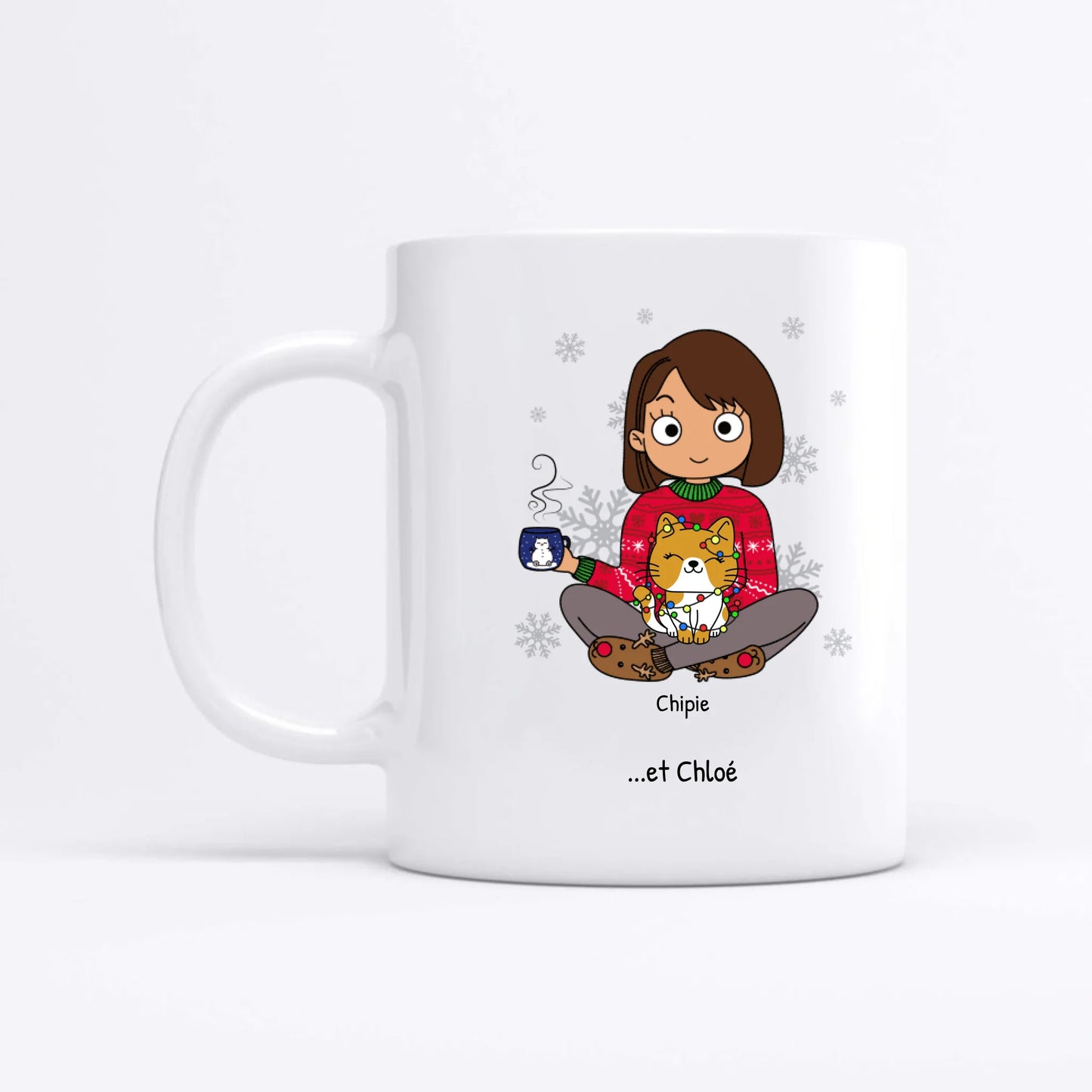 Hiver avec animal - Mug personnalisé (Style BD)