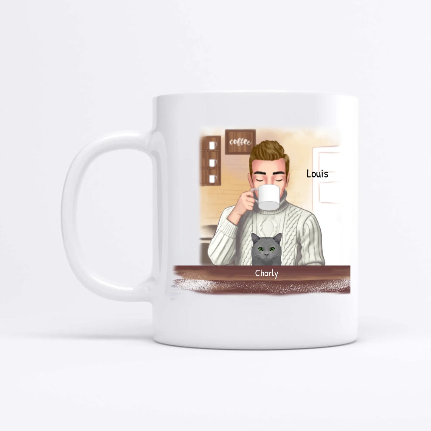 J'adore le café - Mug personnalisé (monsieur)