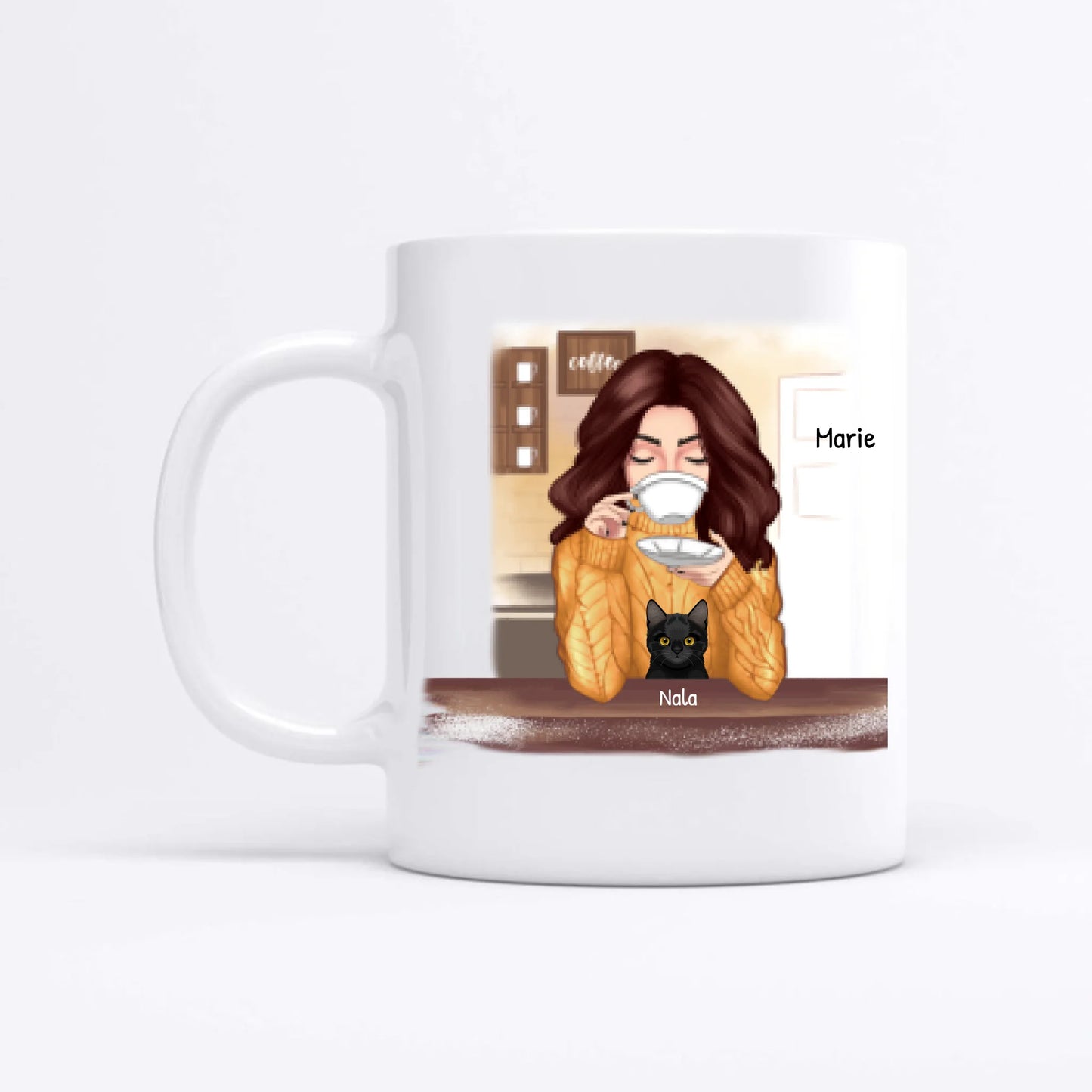 J'adore le café - Mug personnalisé (femme)