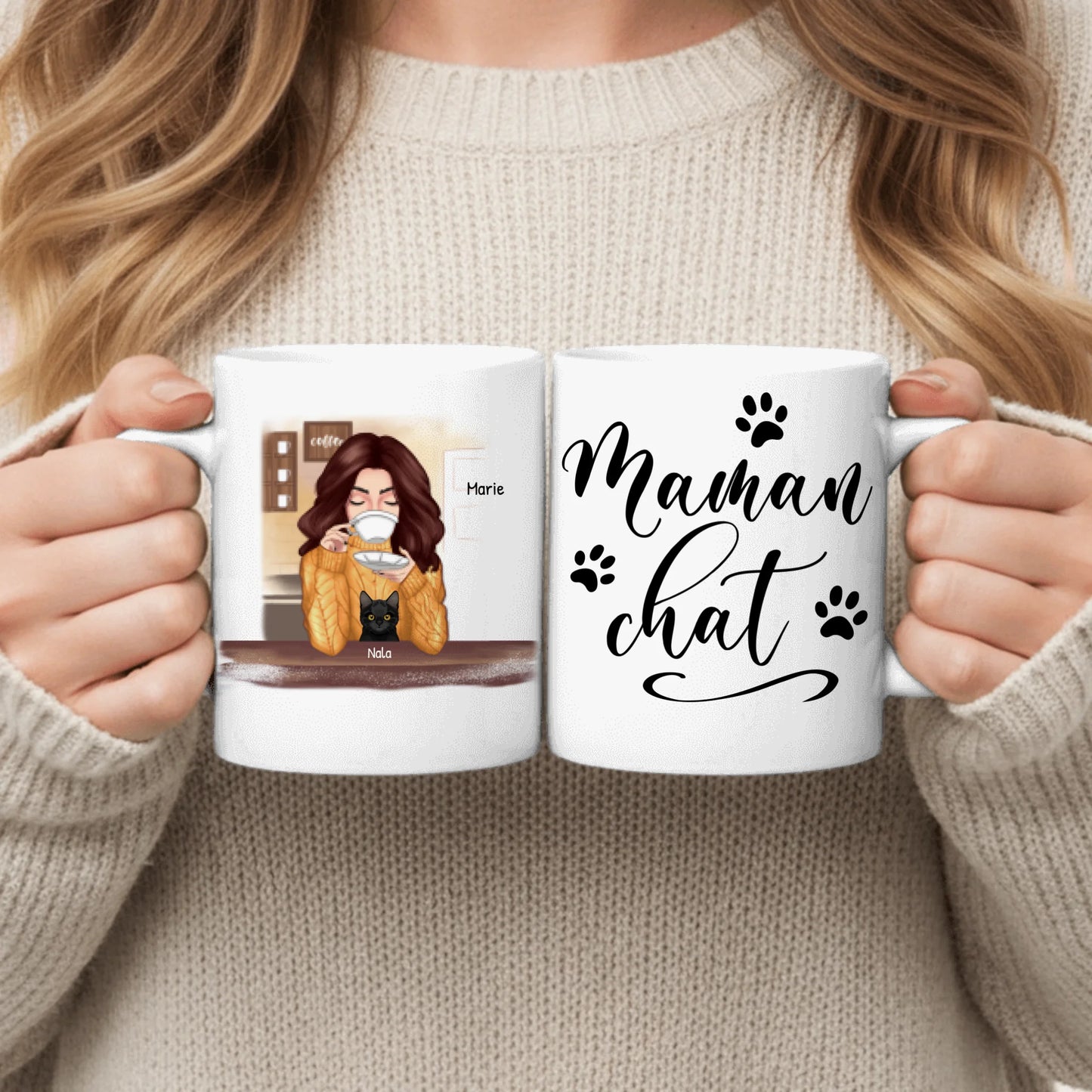 J'adore le café - Mug personnalisé (femme)