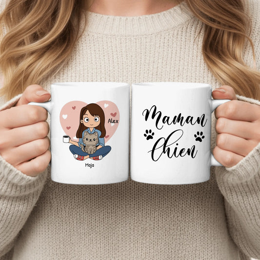 Parents d'animaux - Mug personnalisé (Style BD)