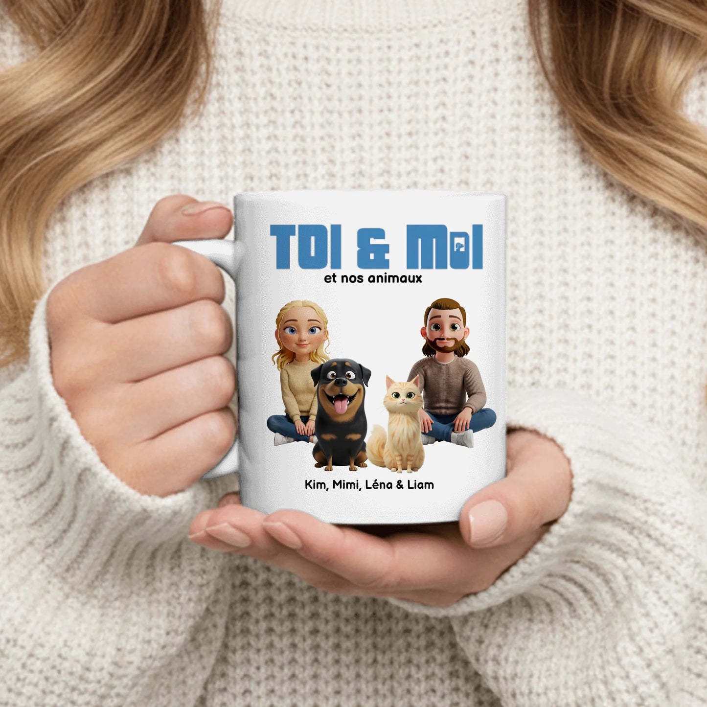 Toi & moi et les animaux - Mug personnalisé