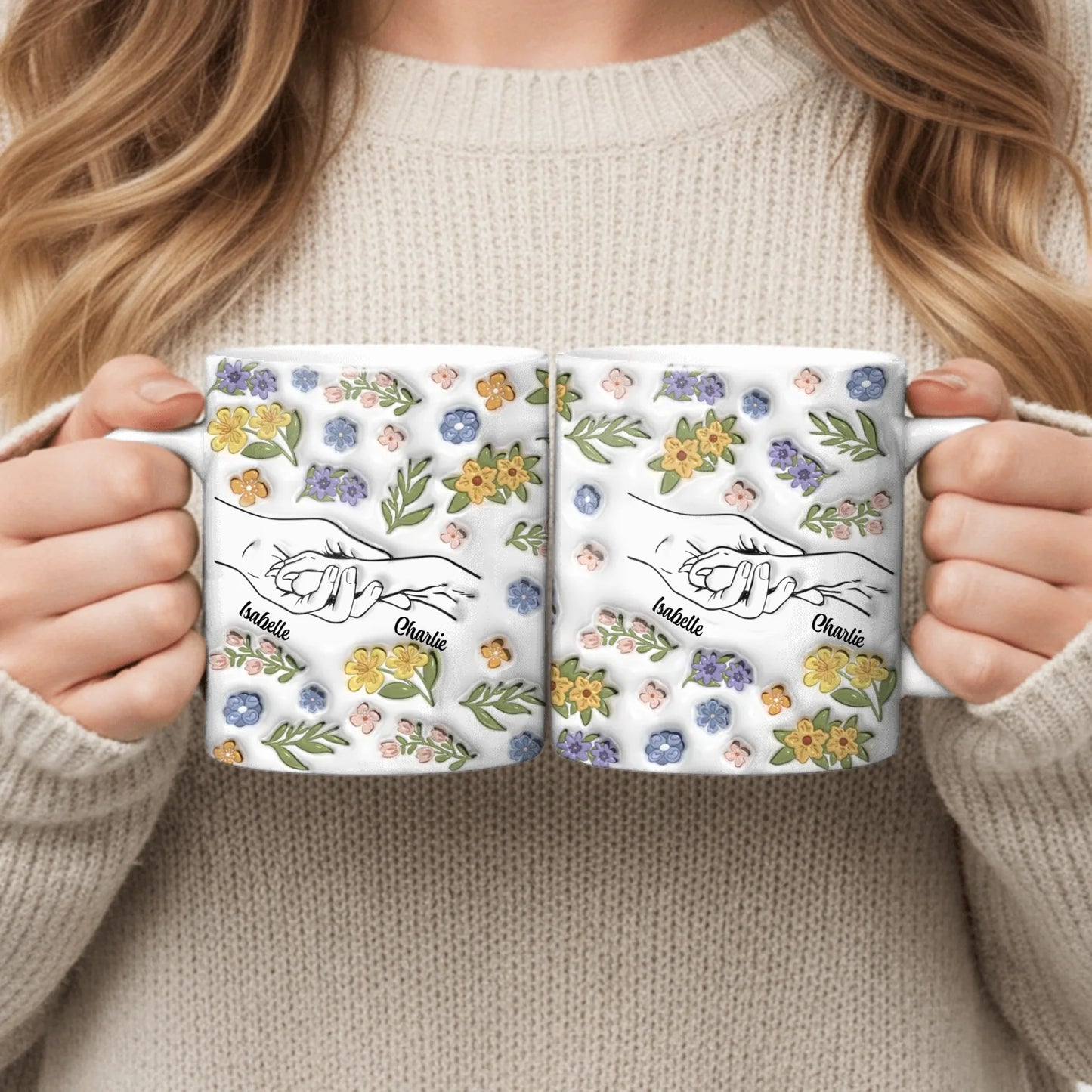 Main et patte (Optique 3D) - Mug personnalisé