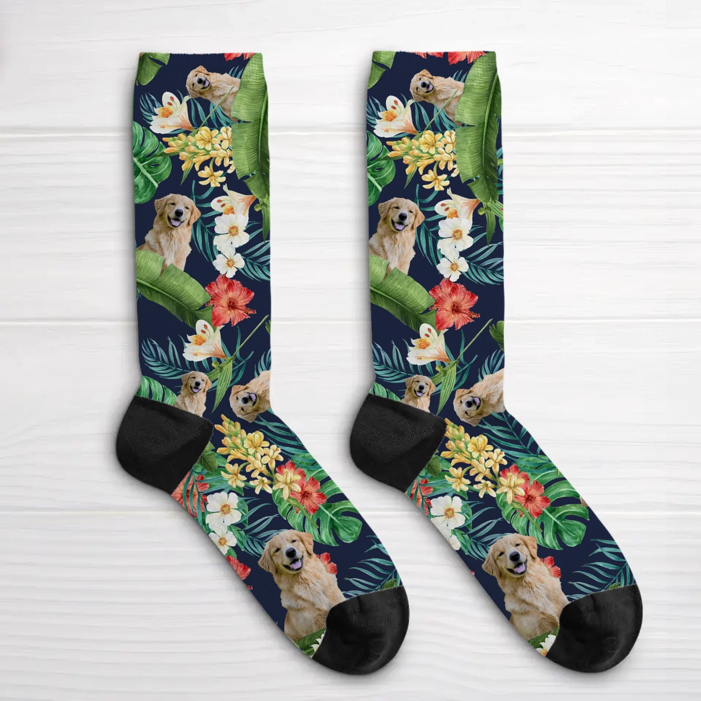 Animaux curieux tropicaux - Chaussettes personnalisées