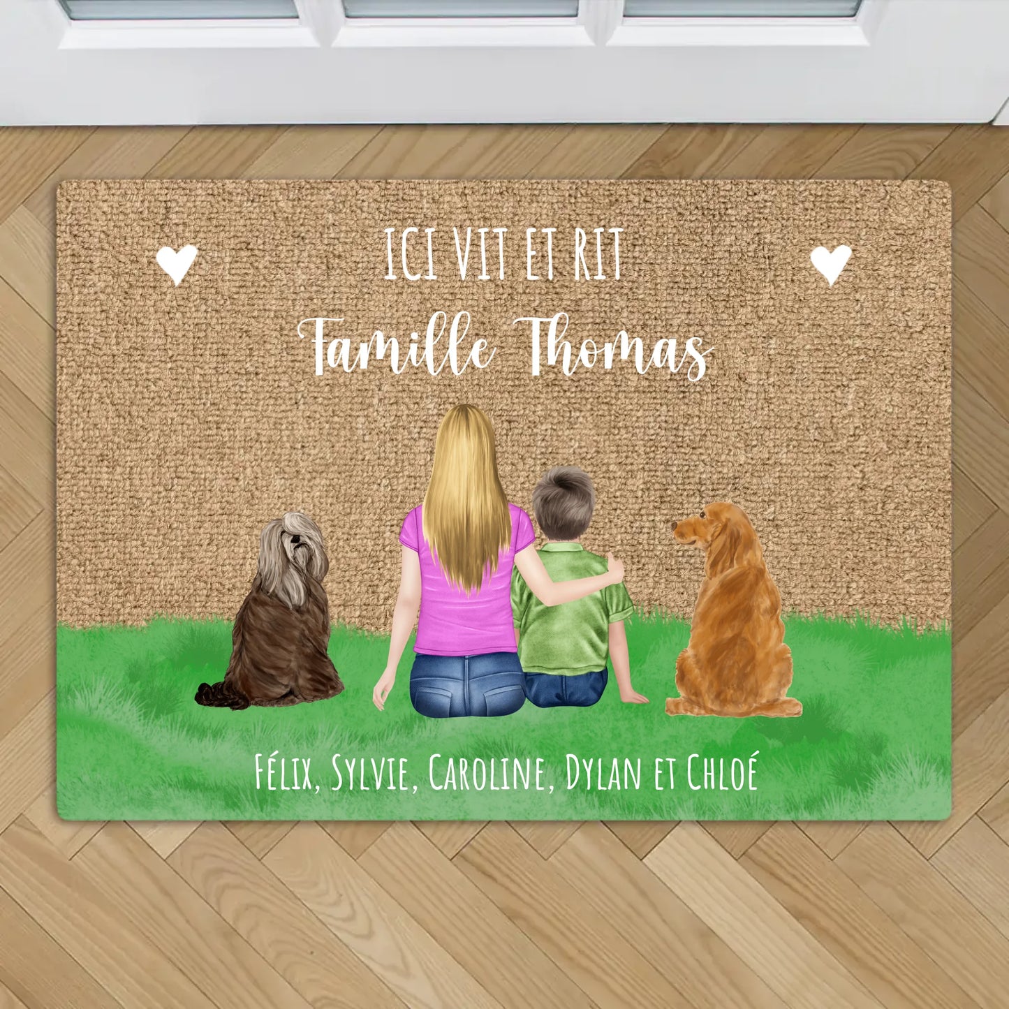 Famille Célibataire - Paillasson personnalisé