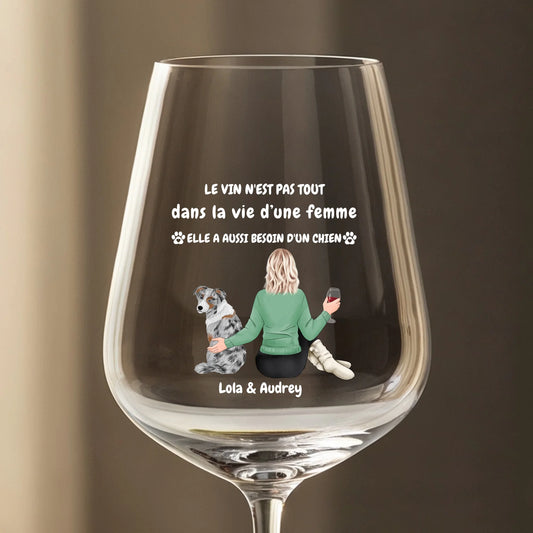 Pas de survie sans vin ni animaux - Verre à vin personnalisé