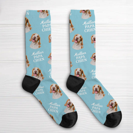 Meilleur papa chien - Chaussettes personnalisées