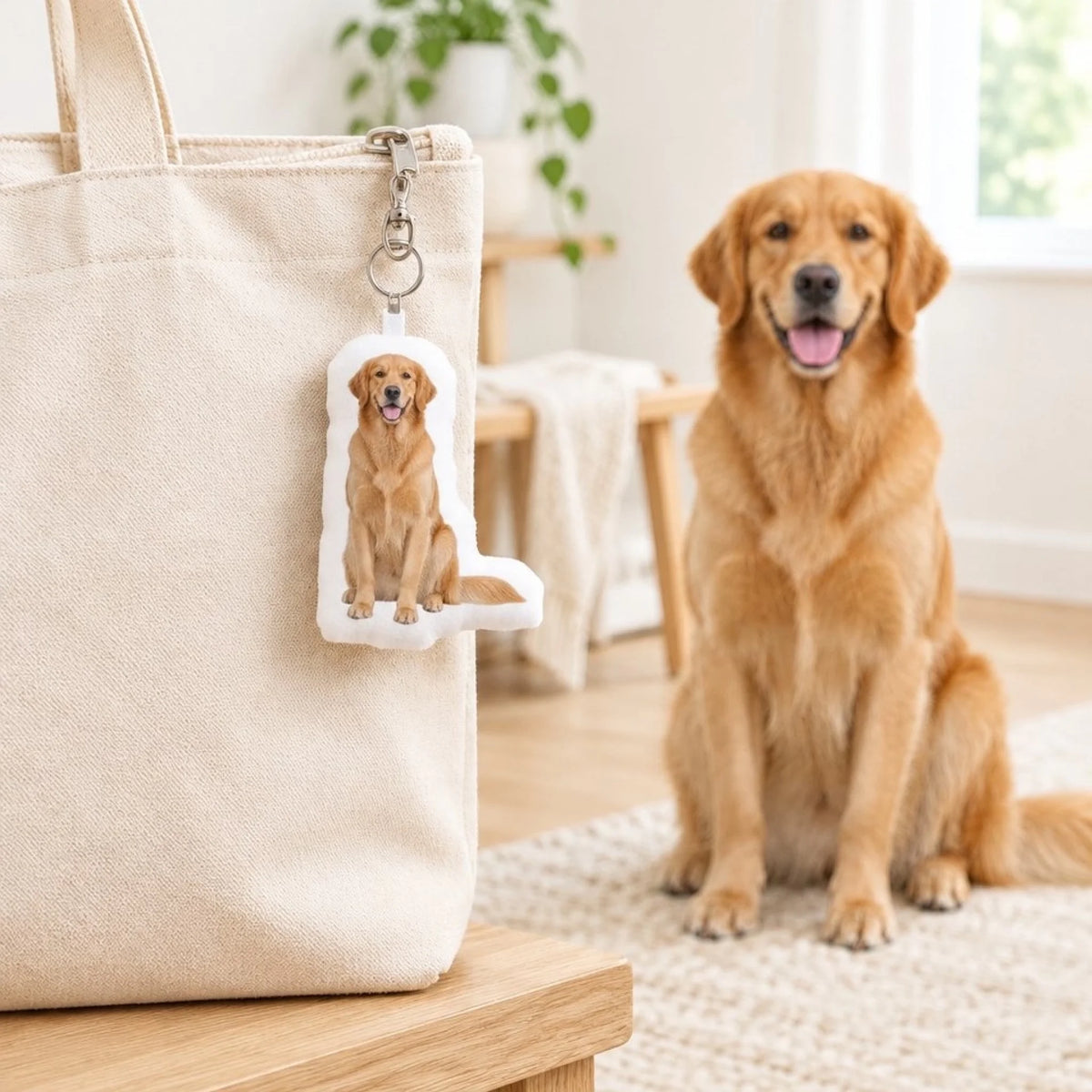 Porte-clés fantaisie personnalisé - Votre photo avec votre chien - en bijou de sac - Pet Printed