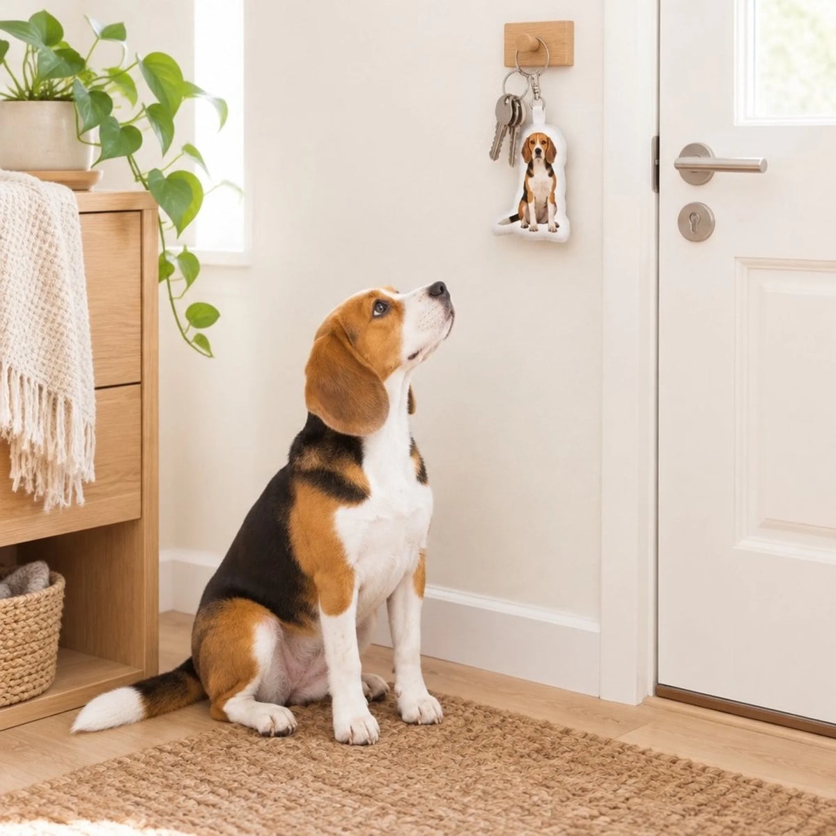 Porte-clés fantaisie personnalisé - Votre photo avec votre chien - au porte-clés mural - Pet Printed