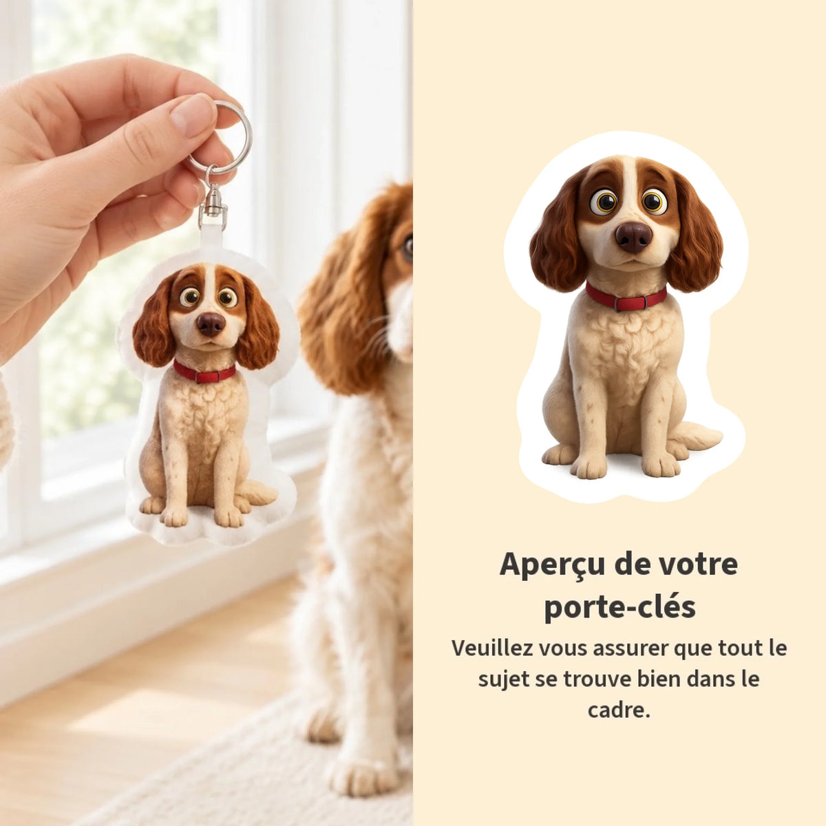 Porte-clés fantaisie personnalisé - Cartoon - aperçu - Pet Printed