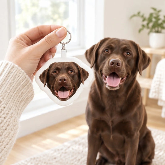 Porte-clés fantaisie personnalisé - Votre visage - tenu en main - Pet Printed