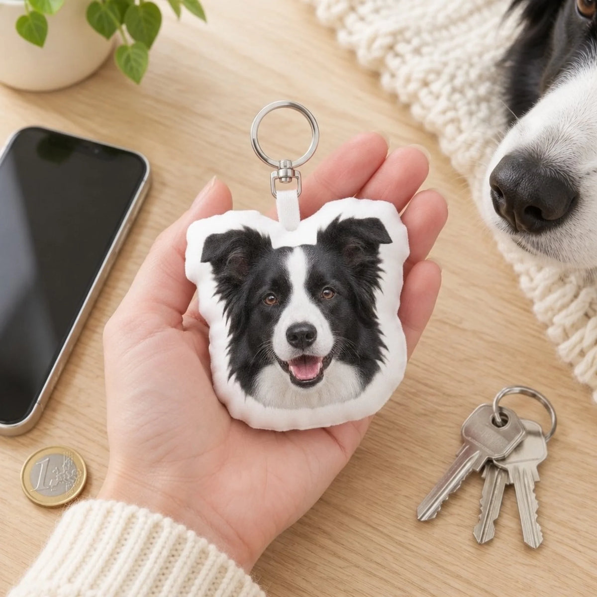 Porte-clés fantaisie personnalisé - Votre visage - dans la paume de la main - Pet Printed
