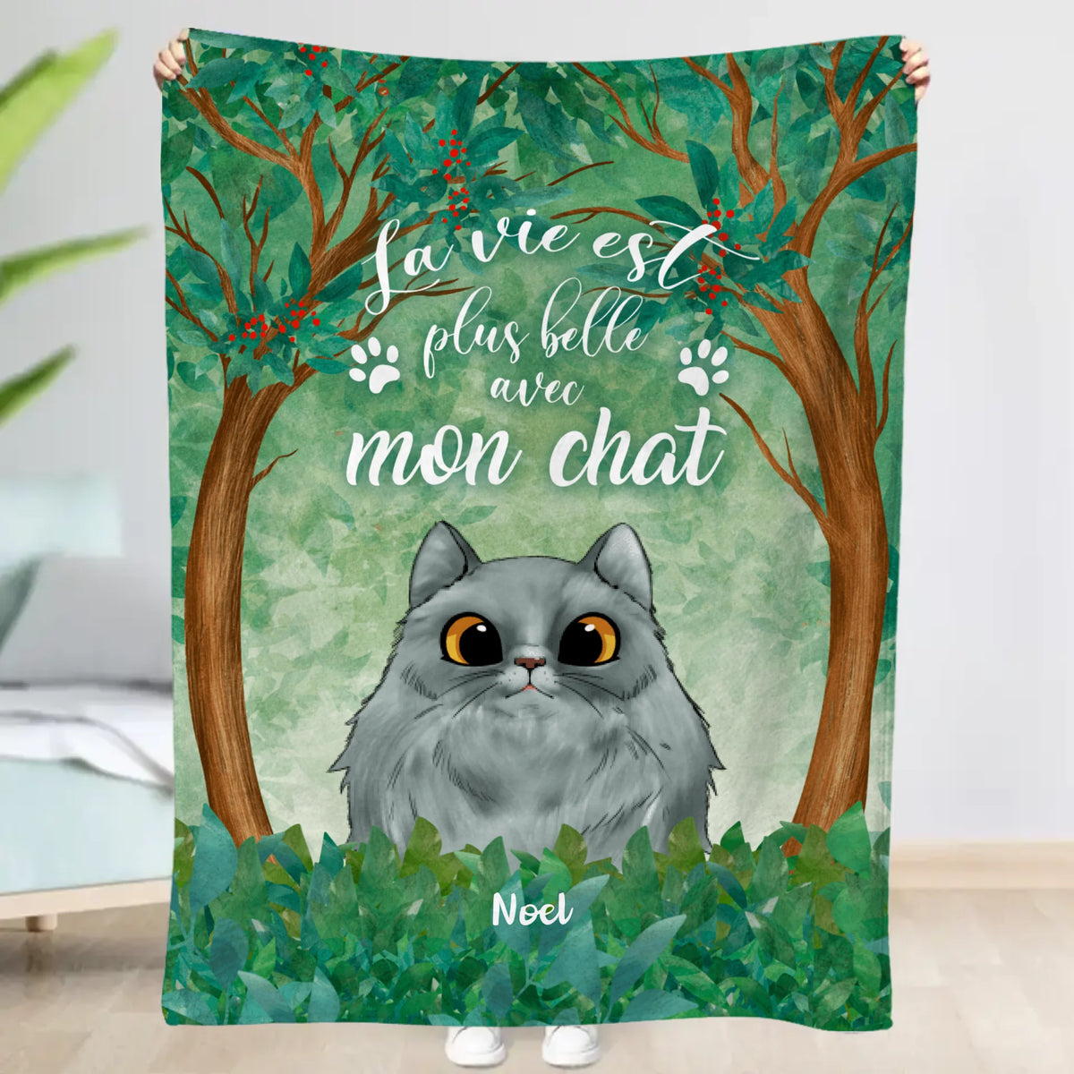 Couverture personnalisée - La vie est belle avec les chats