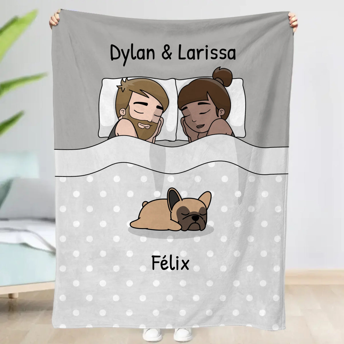 Couverture personnalisée - Câlins avec nos amis à poils