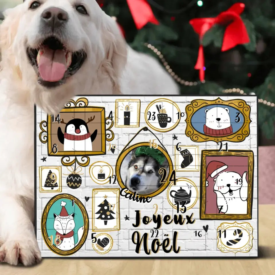 Cadres de photo - Calendrier de l'Avent personnalisé pour chien